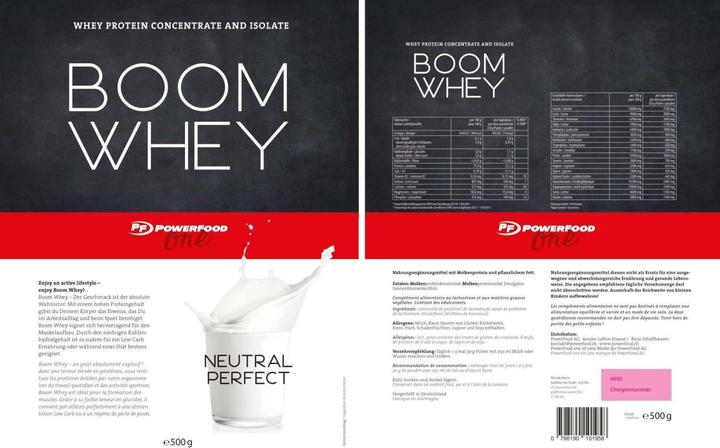 Valori nutrizionali e ingredienti PowerFood One Boom Whey (Neutro, 1 pz., 500 g)