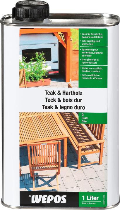 Olio per teak e legno duro (Trasparente, 1 l)
