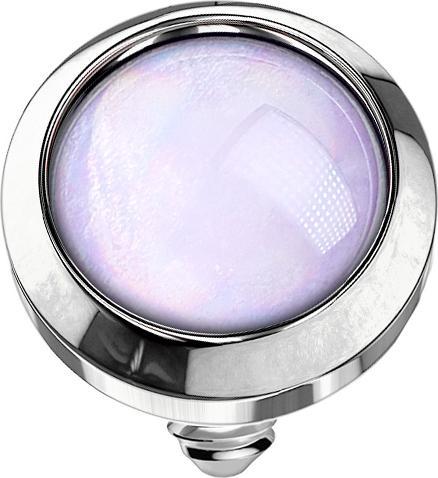 Star Piercing Dermal Anchor silber mit Epoxidstein violett (ohne Messing, Chirurgenstahl 316L)