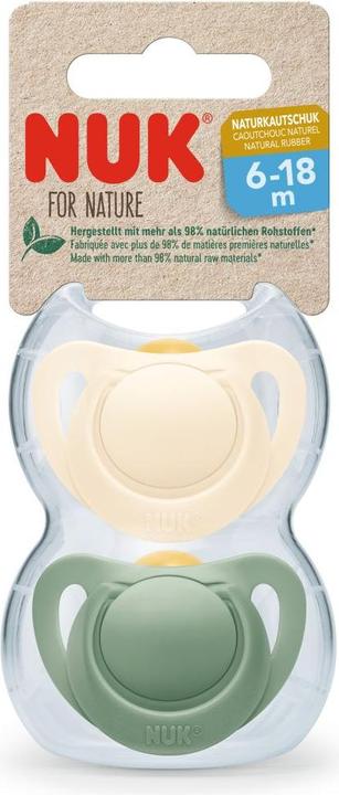 Produktbild NUK Schnuller Schnuller 2er Pack for Nature - Latex 6-18 M - Grün (2 x, ab 6 Monaten)