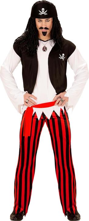 Produktbild Widmann Piraten Kostüm mit T-Shirt mit Weste, Hose, Gürtel, Stirnband (S)