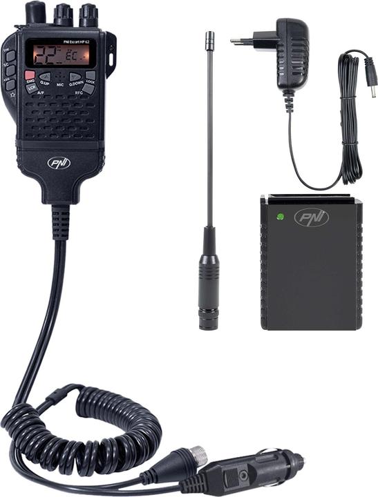 Produktbild PNI CB-Funkpaket Escort HP 62 und Zubehörpaket PB-HP62 Li-Ion 1500 mAh Akku im Lieferumfang enth
