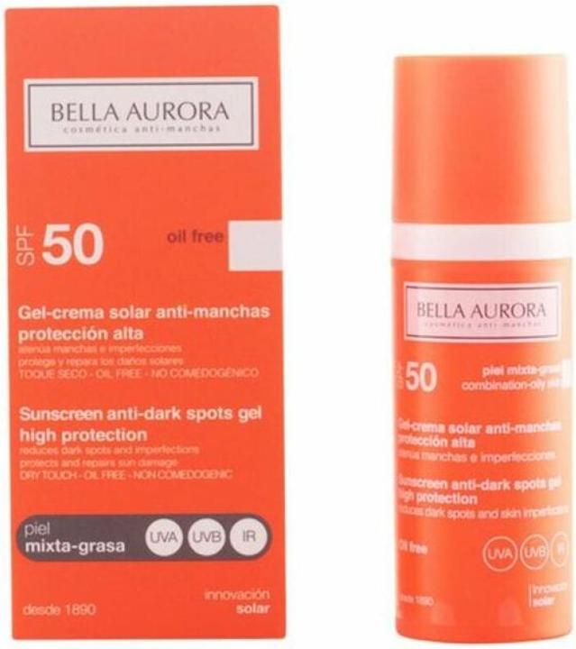 Actual product image Bella Aurora SOLAR gel anti-manchas mixta/grasa SPF50 50 ml (Suntan cream, SPF 50, 50 ml)