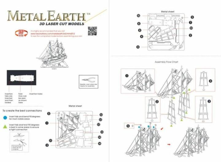 Valeurs nutritives et ingrédients Metal Earth Le voilier Black Pearl