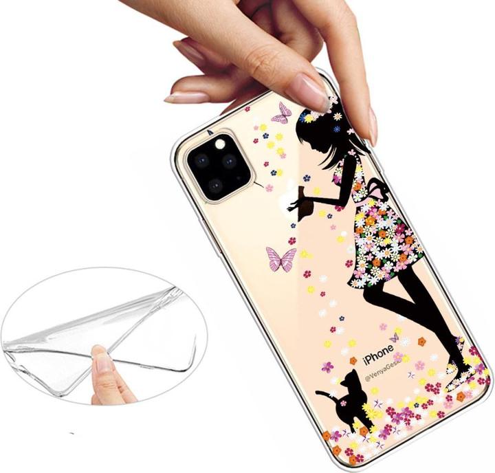 Immagine prodotto Ueli Express iPhone 11 Pro Custodia super sottile in gomma TPU Fiori Ragazza (Apple iPhone 11 Pro)