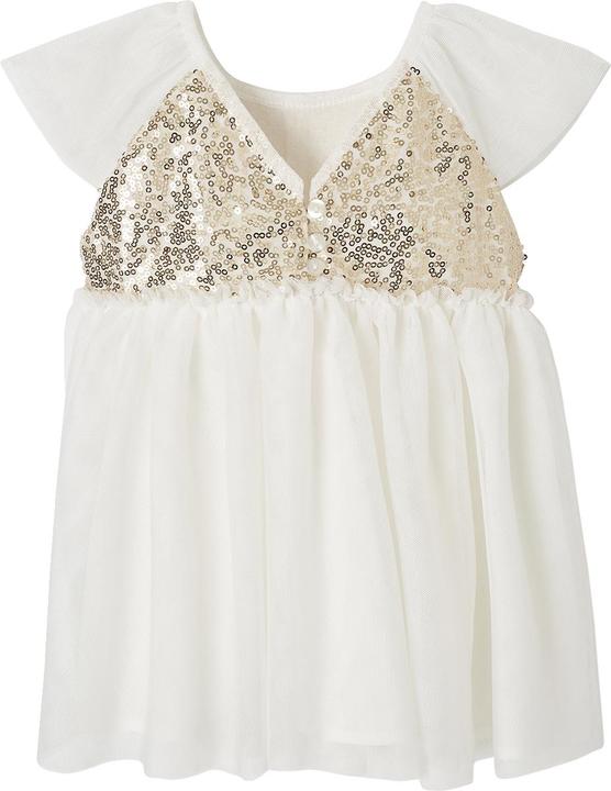 Vertbaudet Kurzärmeliges Mädchen Festkleid mit Pailletten