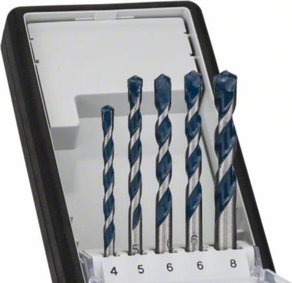 Bosch Professional Zubehör 5-tlg. CYL-5 Betonbohrer-Set, Robust Line, 4–8 mm (Ø 8.0 mm, 4.00 mm, 5.0 mm, 6.0 mm)