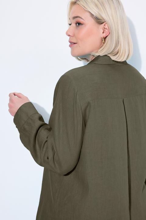Produktbild Ulla Popken Bluse, Leinen, offener Kragen, Langarm (46, 48)