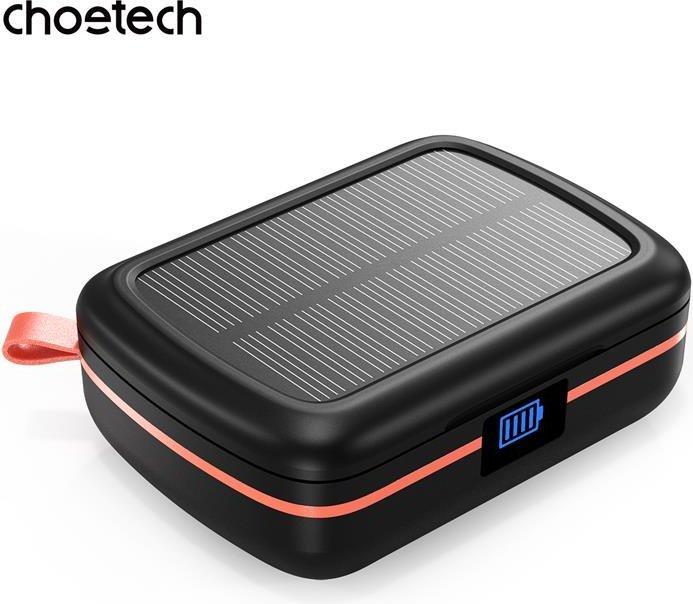 Immagine prodotto Choetech Cuffie Bluetooth TWS SOLAR con powerbank da 2500mAh - Nero (8 h, Senza fili)