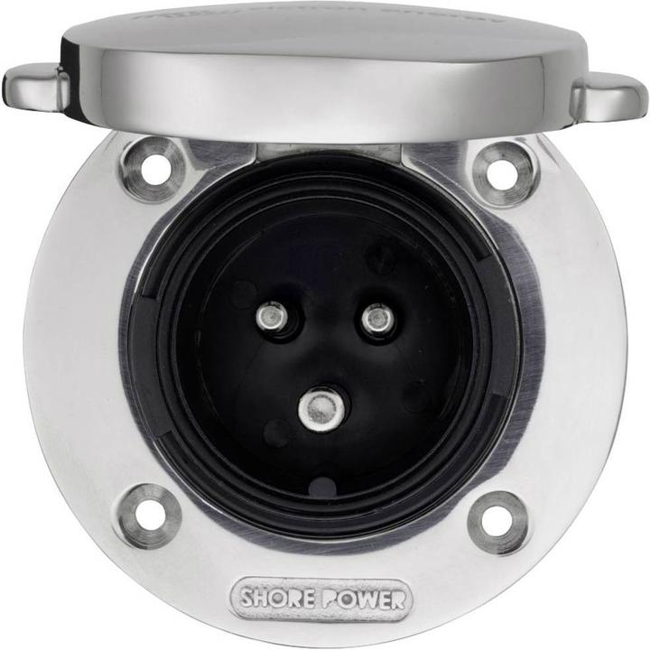 Immagine prodotto Victron Energy Presa di corrente a terra Victron in acciaio inossidabile con copertura 16A/250Vac (2p/3w) (Spina solare)