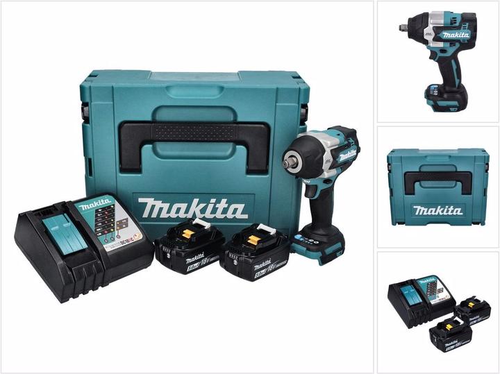 Image du produit Makita DTW 700 RTJ Clé à choc sans fil 18 V 700 Nm 1/2" XPT Brushless + 2x batterie 5,0 Ah + chargeur (Fonctionnement sur batterie)