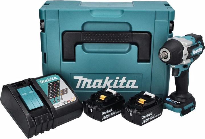 Image du produit Makita DTW 700 RTJ Clé à choc sans fil 18 V 700 Nm 1/2" XPT Brushless + 2x batterie 5,0 Ah + chargeur (Fonctionnement sur batterie)