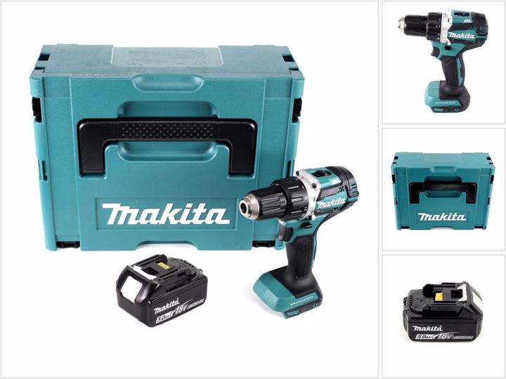 Produktbild Makita DDF 484 T1J Akku Bohrschrauber 18 V 54 Nm Brushless + 1x Akku 5,0 Ah + Makpac - ohne Ladegerä (Akkubetrieb)