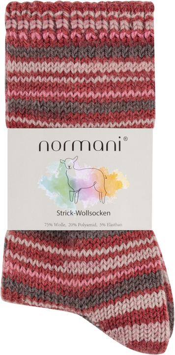 Produktbild Normani 2 Paar Gestrickte Wollsocken Bunt-geringelt (2er Pack, 39 - 42)