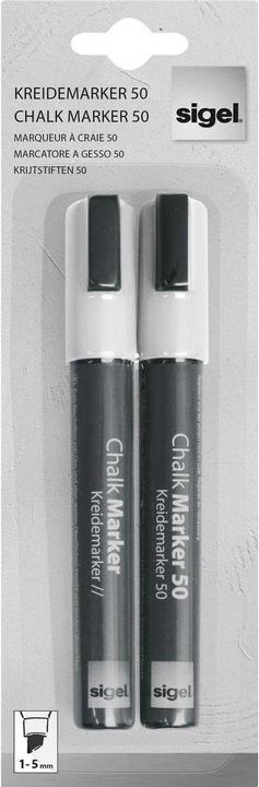 Sigel Kreidemarker 50 2 Stück, Weiss (Blanc, 5 mm, 2 x)