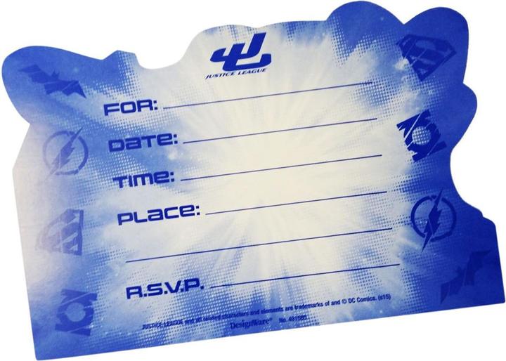Actual product image Justice League Invitations Set (Pack of 32) (32 pcs.)