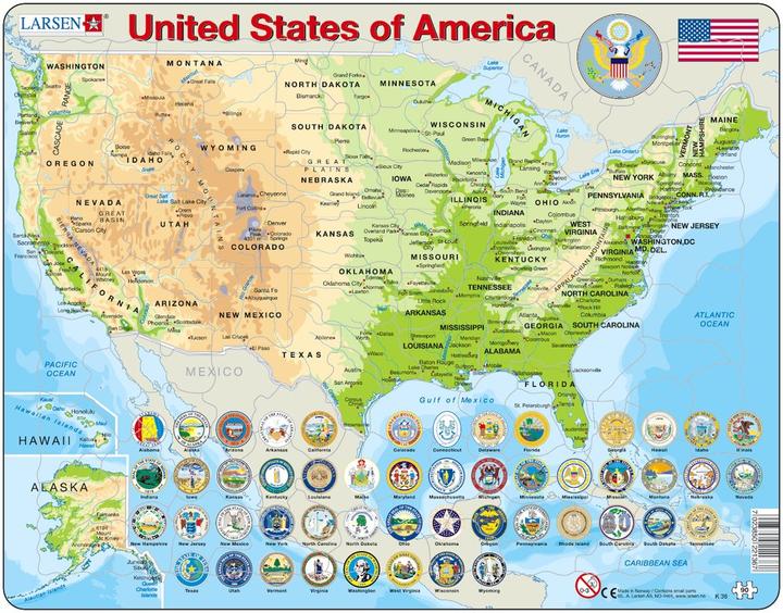 Produktbild Larsen Puzzle - USA (physisch) (90 Teile)