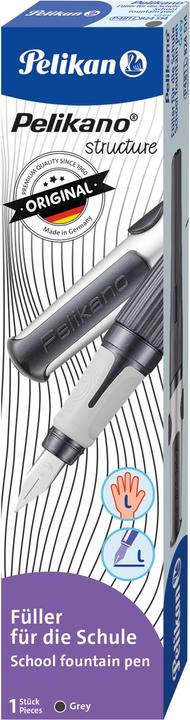 Actual product image Pelikan Fountain pen o structure P481L, grey barrel with grooved structure, ergonomic soft grip zone (Grey, 1 x)