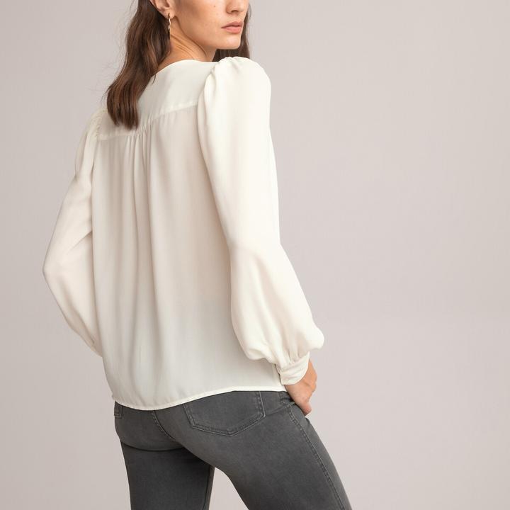 Produktbild La Redoute Collections Langärmelige Bluse mit V-Ausschnitt (34)