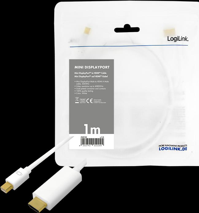 Image du produit LogiLink Mini DisplayPort — HDMI (Typ A) (5 m, DisplayPort)