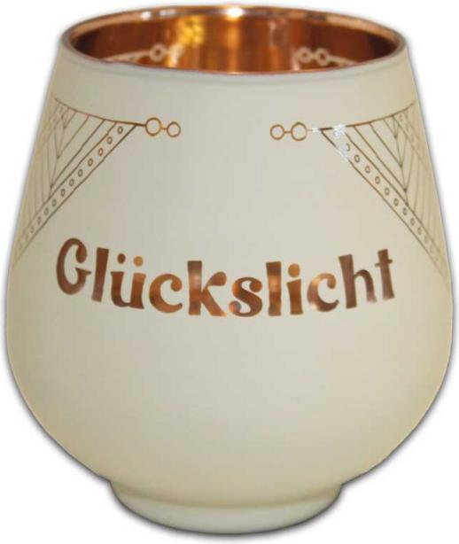 Actual product image Blechwaren Fabrik Braunschweig Kult-Licht - Windlicht aus Glas - Glückslicht (Measuring 9 x 10 cm)