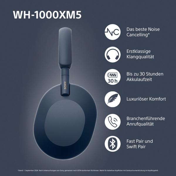 Productafbeelding Sony WH-1000XM5 (NC, 30 h, Draadloze, Bedraad)