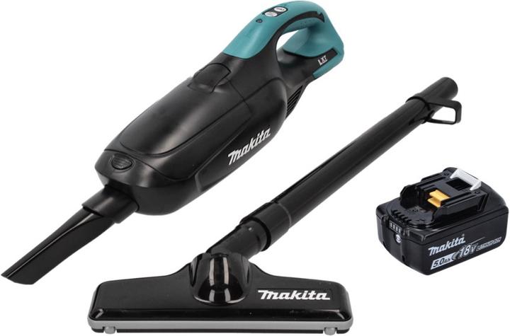 Immagine prodotto Makita DCL 182 T1 B Aspirapolvere a batteria 18 V Nero + 1x batteria 5.0 Ah - senza caricatore (Aspirapolvere)