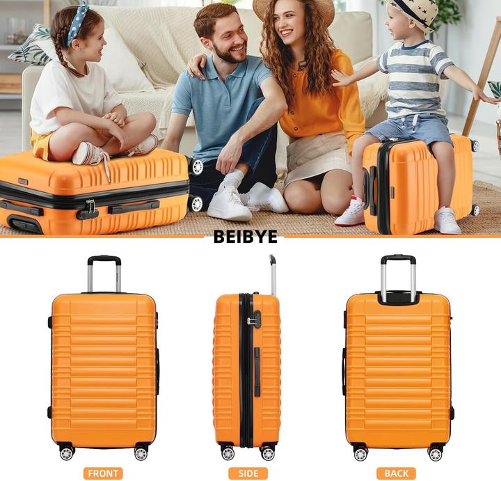 Immagine prodotto Beibye 3-teiligers Hartschalenkoffer-Set (115 l, Bagaglio a mano (fino a 50 litri), M (50 - 90l), L (90 - 115l))