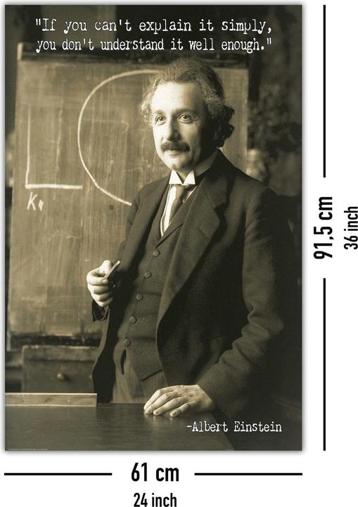 Actual product image CU Albert Einstein Poster Quote If you can't explain it simply 61 x 91,5 cm