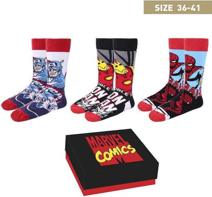Produktbild NoName MARVEL - Avengers - Pack de 3 paires de chaussettes (T40-46) (3er Pack, 36 - 41)