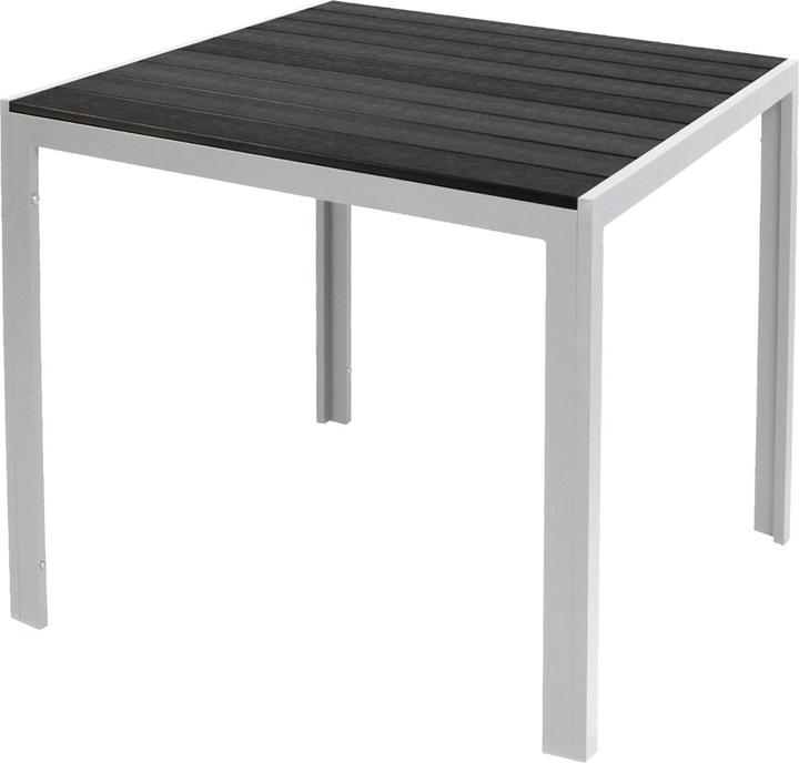 Produktbild Mojawo Non-Wood Gartentisch Aluminium Silber / Schwarz 90x90cm (90 cm)