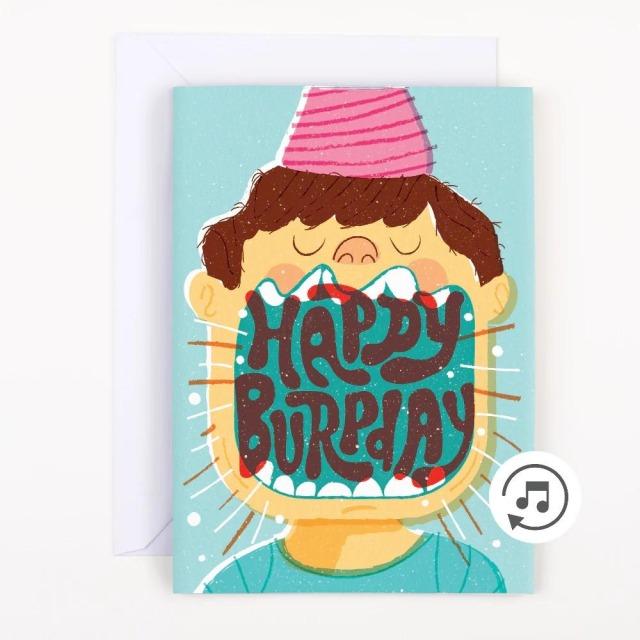 Actual product image Joker Greeting Endless Music Card happy Burp-Day - (1 pcs.)