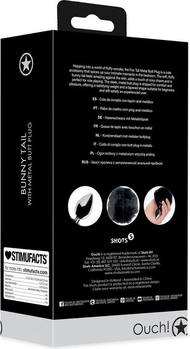 Productafbeelding Ouch! Konijnenstaart met metalen buttplug