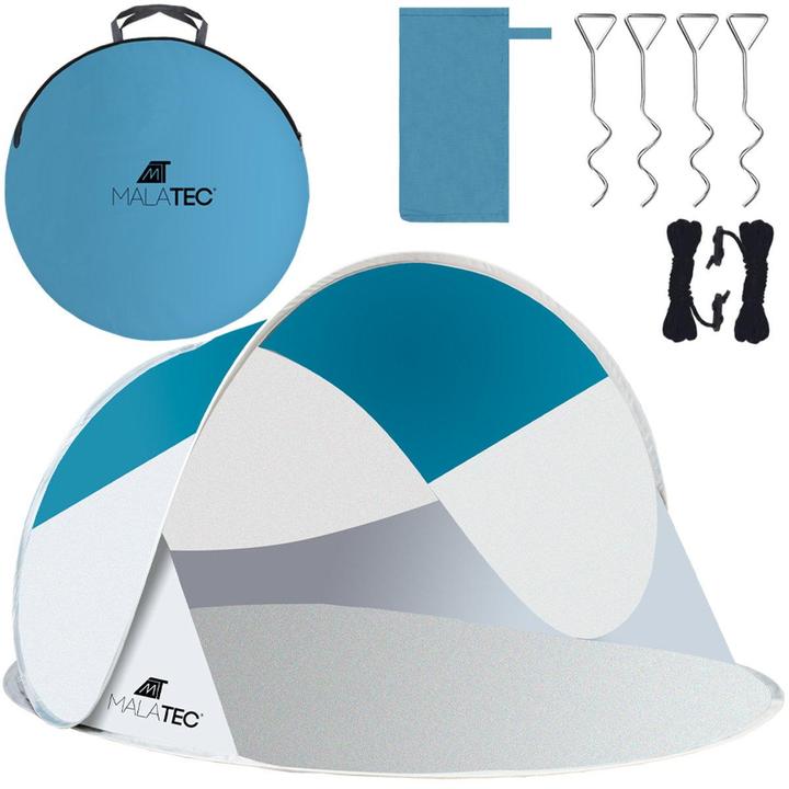 Trizand Beach tent 220x120x90cm - turquoise - gray (beach tent, 0.85 kg)