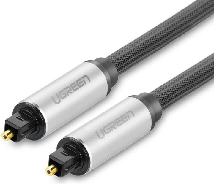 Actual product image Ugreen AV108 Toslink Audio optical cable, braided aluminium, 1.5m (grey) (1.50 m, TOSLINK)