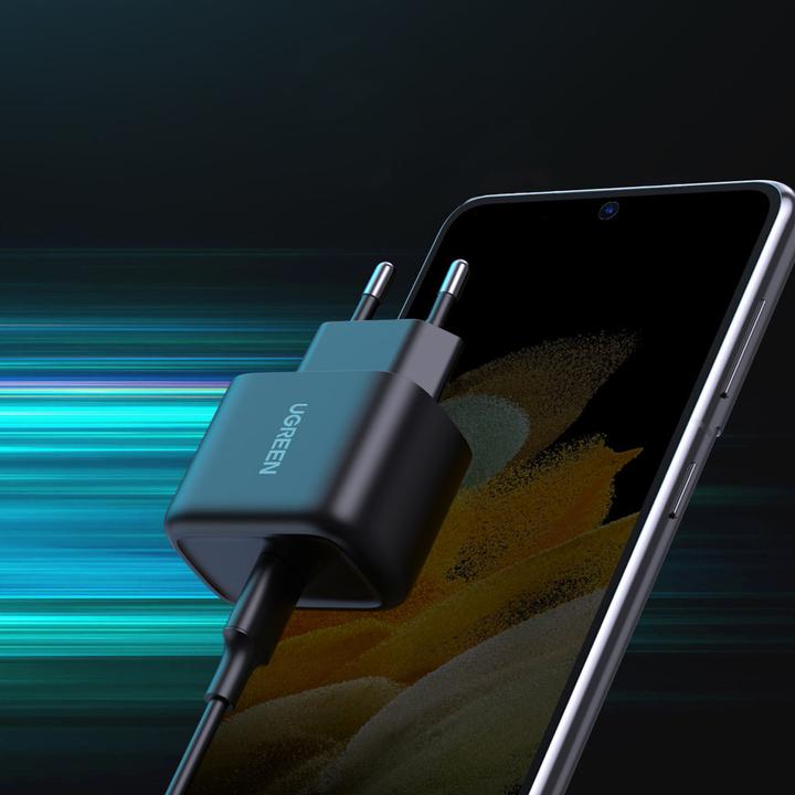 Actual product image Ugreen Wall charger CD250, 25W, USB-C (black) + USB-C to USB-C cable, 2m (black) (25 W)