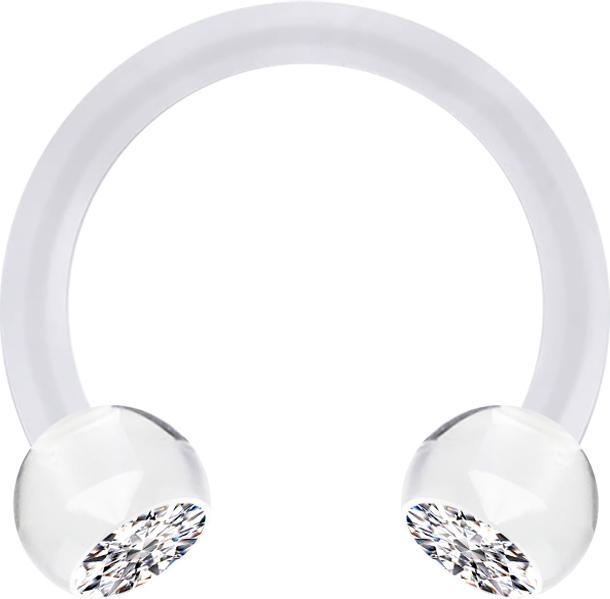 Immagine prodotto Star Piercing Micro Circular Barbell trasparente con due sfere in cristallo argento (Acrilico, senza ottone)