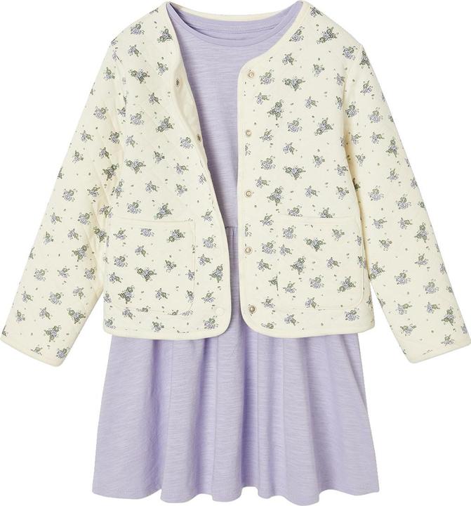 Produktbild Vertbaudet Mädchen-Set: Geblümte Jacke mit Steppnähten & Kleid (146)