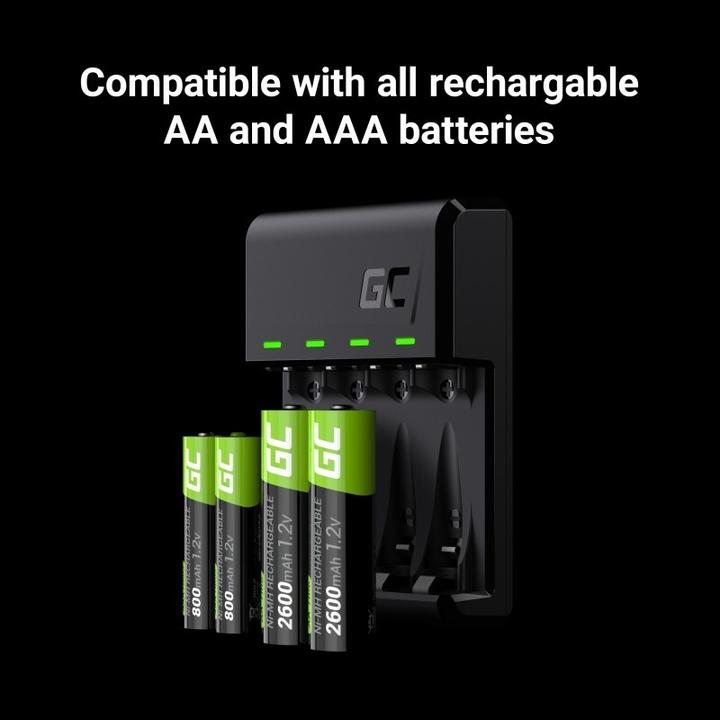 Actual product image GreenCell VitalCharger Set with 4x AAA HR03 - 800mAh Batteries (4 pcs., AAA, 800 mAh, Battery + charger)