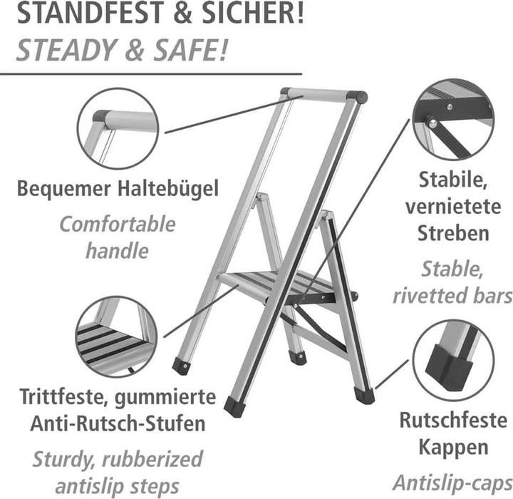 Produktbild Wenko Haushaltsleiter (Trittleiter, 44 cm)