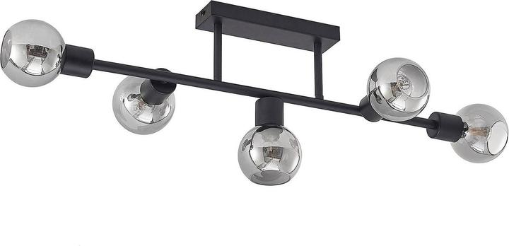 Produktbild Lindby Biscala LED-Deckenlampe 5fl. schwarz/rauch (2350 lm, E14)