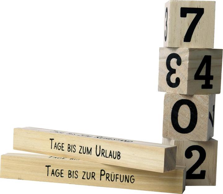 Produktbild Natura Punto Holzwürfel Countdown mit 2 Themenleisten