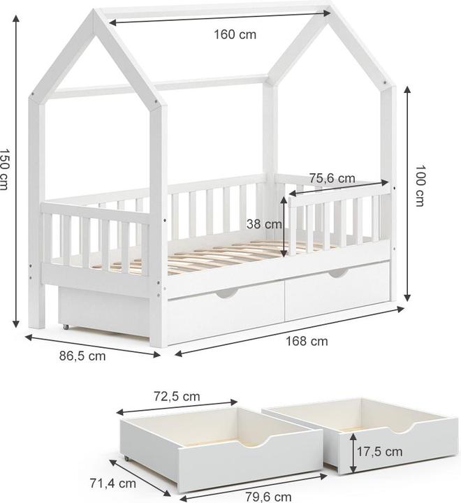 Image du produit VitaliSpa Hausbett Wiki (80 x 160 cm)
