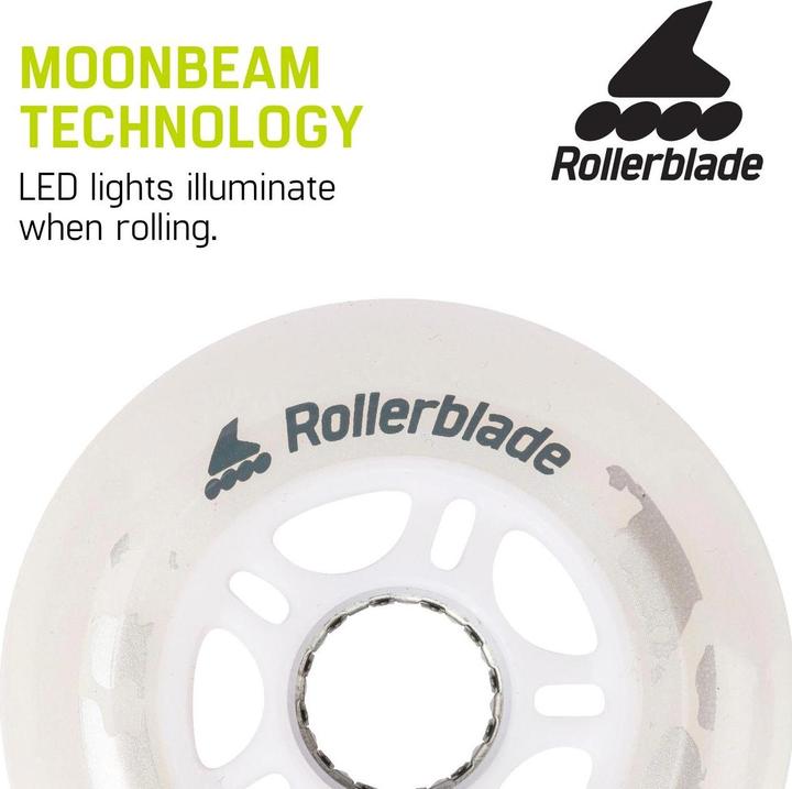 Produktbild Rollerblade Inline-Skates Rollen-Komplettset Moonbeams LED 80/82A (80 mm, 82a)