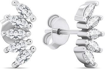 Brilio Silver - Unmissable silver earrings with clear zircons EA596W