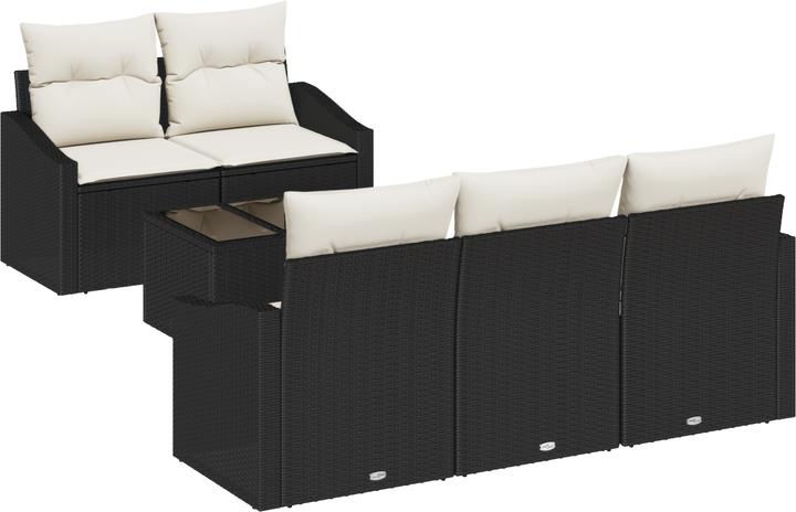 Immagine prodotto VidaXL Set di divani da giardino da 6 pezzi con cuscini in poly rattan nero