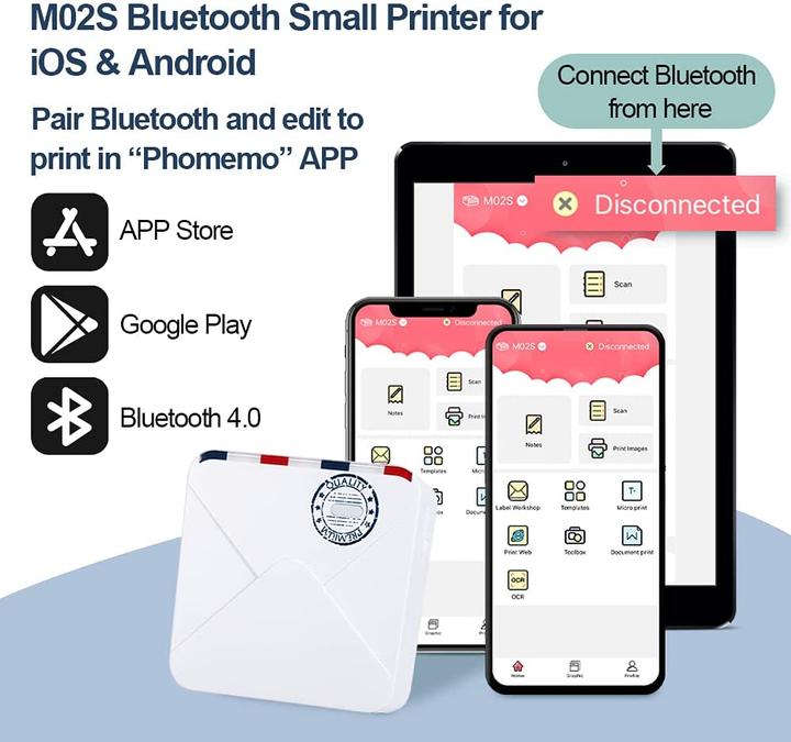 Produktbild Phomemo M02S (Thermotransfer, Schwarz-Weiss)