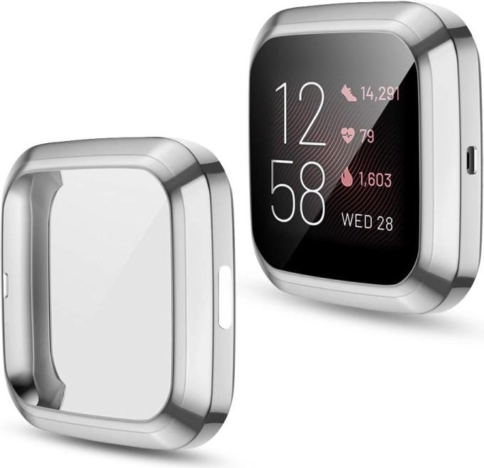 Actual product image Cover-Discount Fitbit Versa 2 - Rubber Protection Case silver