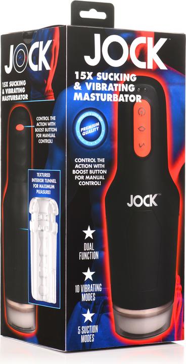 Curve Toys Sucking and Vibrating Masturbator - 15X - Black