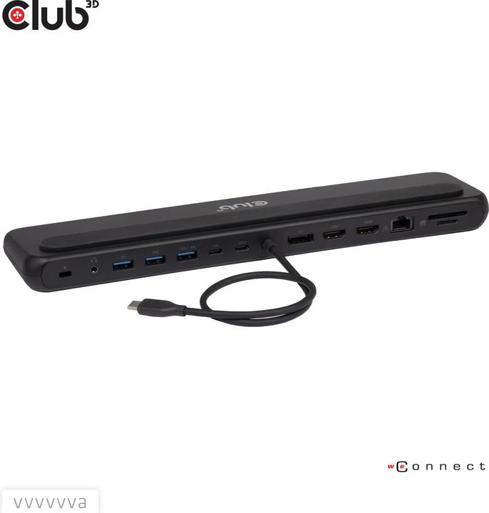 Produktbild Club 3D Club3D USB-C 12in1-Dock >DP1.4/2xHDMI/2xUSB-C/ 8K30Hz PD100W retail (Docking Port, 12 Ports)